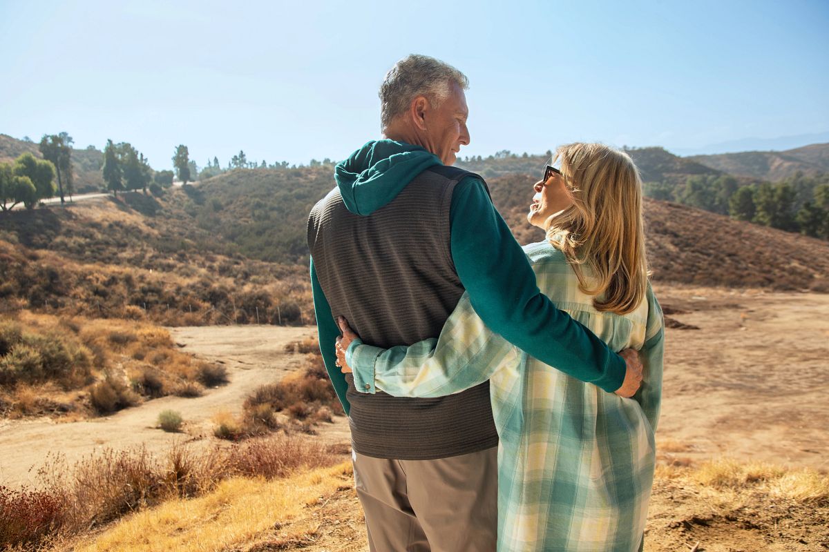 A couple enjoys time together and talk about TruStage workplace solutions