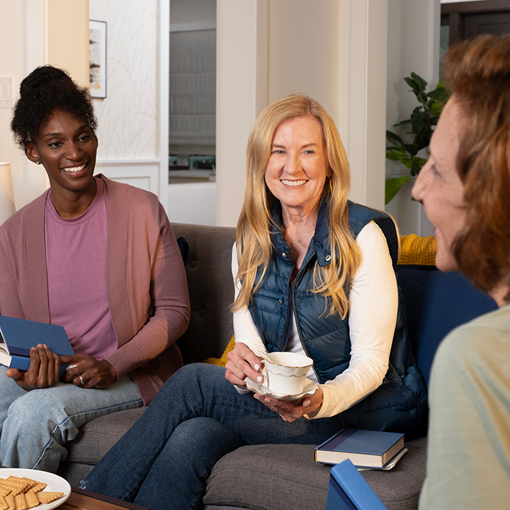 Friends gathered for a book club